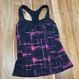 Nike Black and Pink Dri-Fit Tank Top